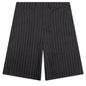 Folded Front Pleat Shorts - Mid Grey Melange