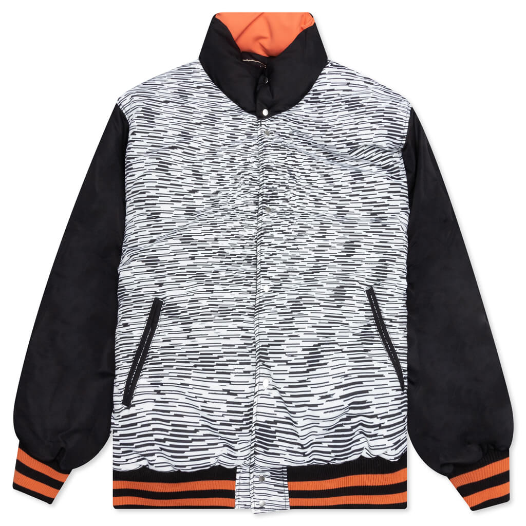 Reversible Varsity Puffer - Black/Orange