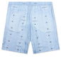 Skate Fit Shorts w/ Elastic Waist Band - Navy/Light Blue