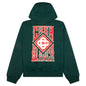 Gothic Stacked Logo Printed Hoodie - Green
