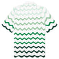 Gradient Wave Texture Shirt - Green/White