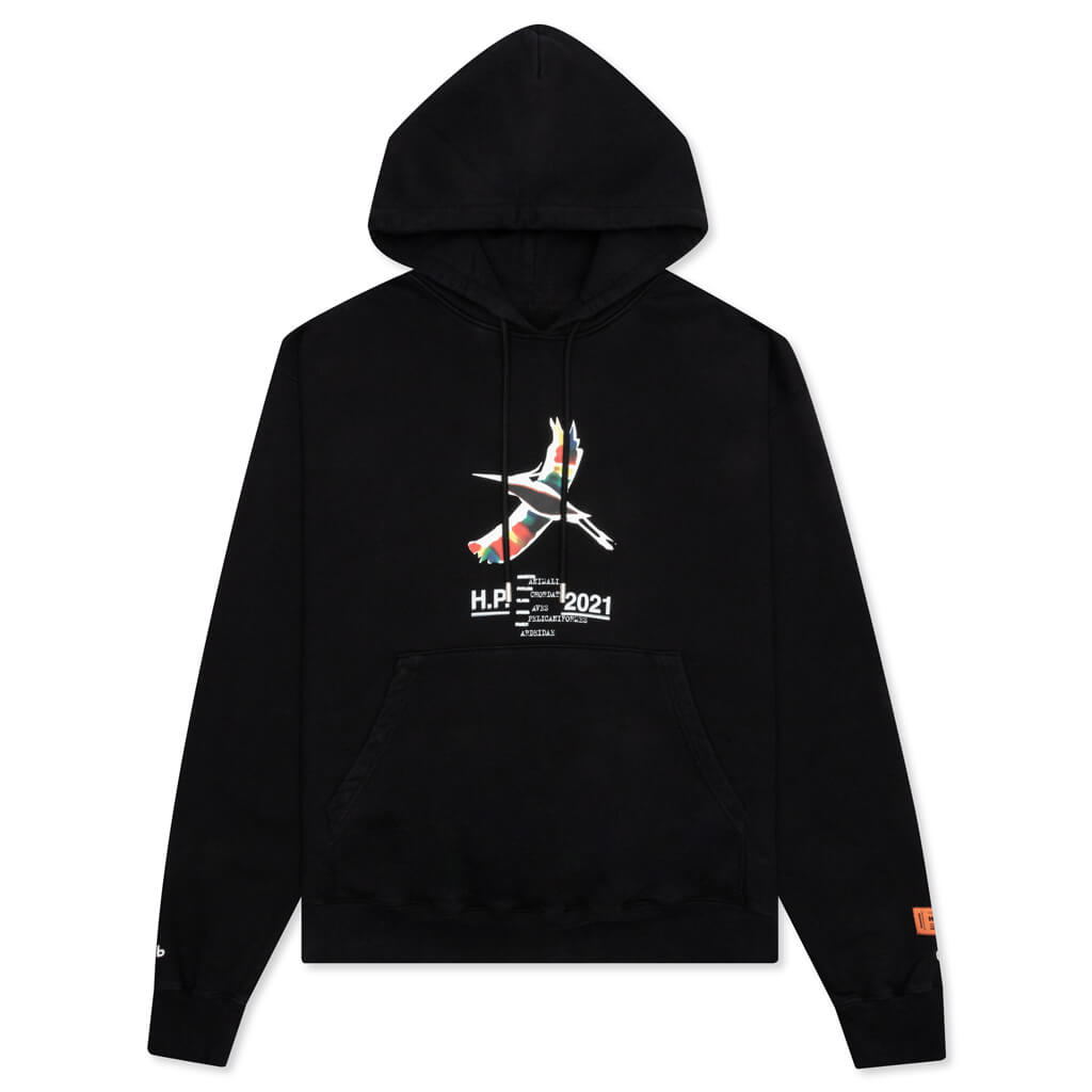 Heron Rainbow Hoodie - Black/White