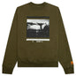 Misprinted Heron Crewneck - Dark Olive