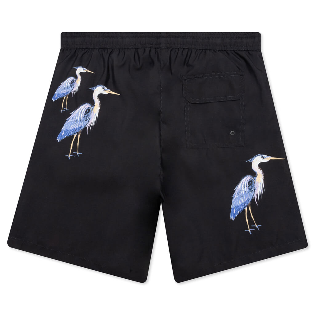 Nylon Printed Swimshorts - Black Herons