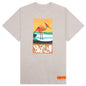 S/S Tee OS Heron Abstract - Grey/Orange