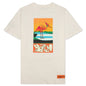 S/S Tee OS Heron Abstract - White/Orange