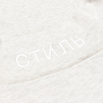 S/S Turtleneck Pocket CTNMB - Grey Melange/White