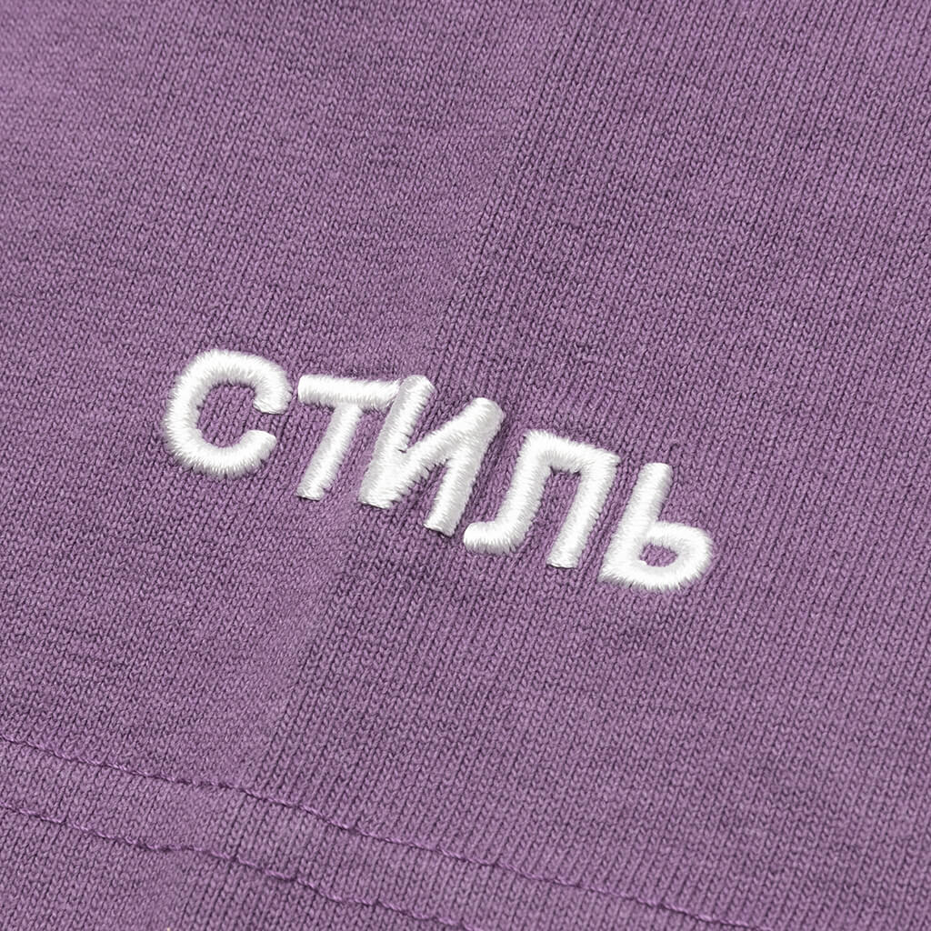 S/S Turtleneck Pocket CTNMB - Purple/White