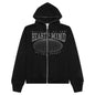 HMU Zip Front Hoodie - Black