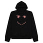 Fleece Hoodie With Unicorns Embroidery - Black