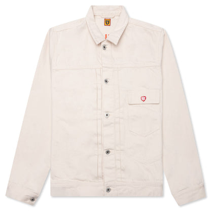 Natural Denim Work Jacket - White