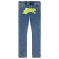Neon Lime Jean - Medium Blue Wash