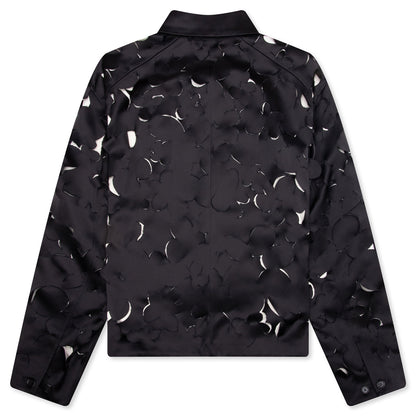 Duchess Satin Jacket With Cut-Out Detail - Black