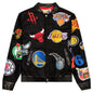 NBA Collage Wool/Leather Jacket - Black