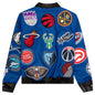 NBA Collage Wool/Leather Jacket - Royal Blue