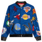 NBA Collage Wool/Leather Jacket - Royal Blue