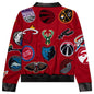 NBA Collage Wool & Leather Jacket - Red
