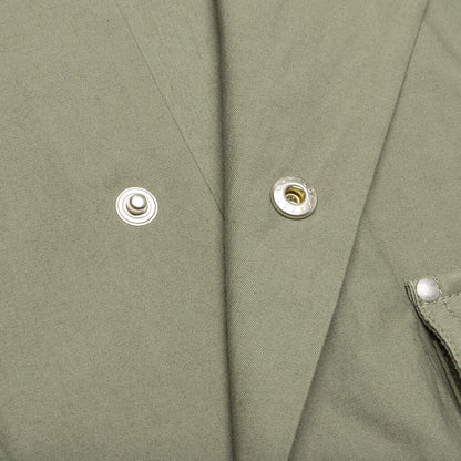 Cotton Poplin Frame Snap Overshirt - Olive
