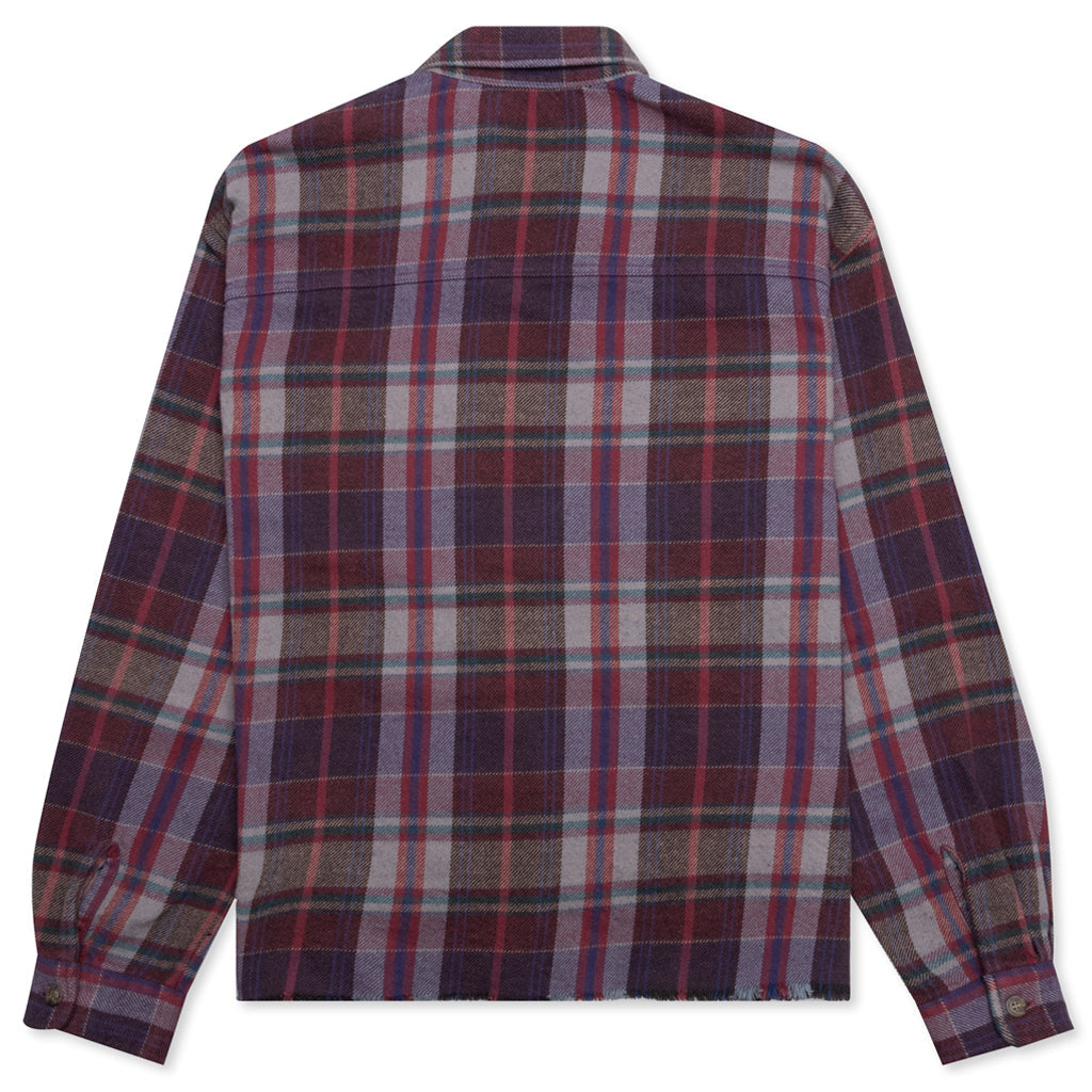 Hemi Oversized Shirt - Elderberry Check
