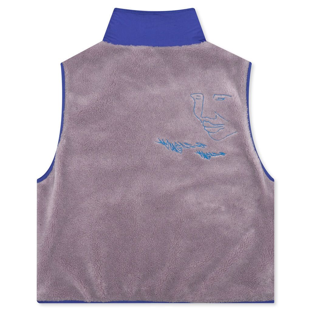 Fuzzy Vest - Brown/Blue