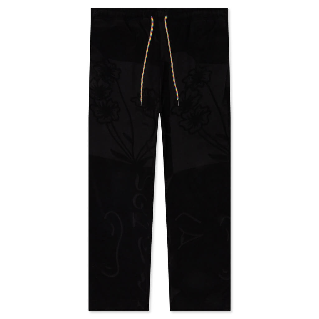 Towelling Beach Pant - Black