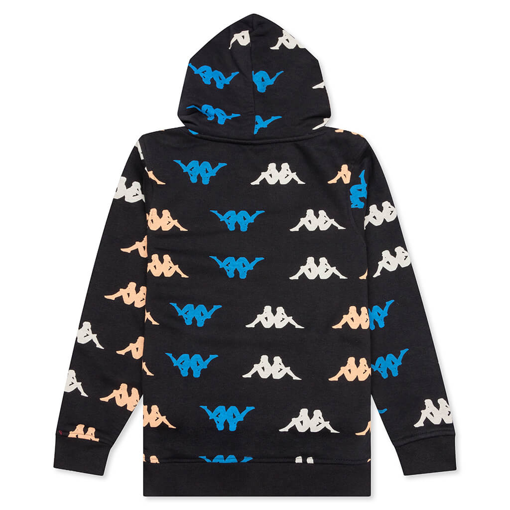 Kid's Authentic Sneek Hoodie - Black Smoke/Orange Salmon/Blue Princess