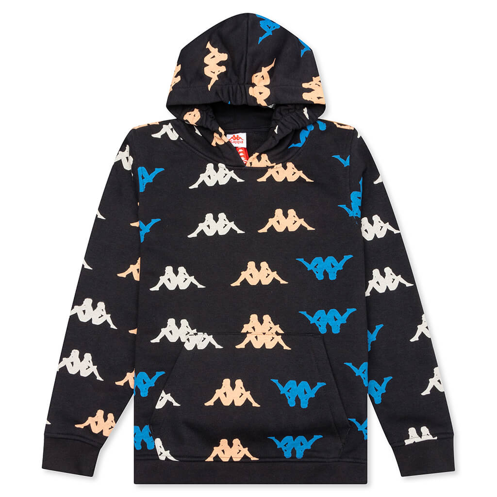 Kid's Authentic Sneek Hoodie - Black Smoke/Orange Salmon/Blue Princess