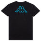 Logo Tape Cabal T-Shirt - Black/Blue Turkis