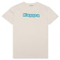 Logo Tape Cabal T-Shirt - White Cream/Blue Turkis