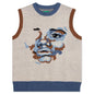 Face Knit Sweater Vest - Grey