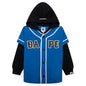 Kid's Bape Logo Layered Baseball Sweatshirt - Blue
