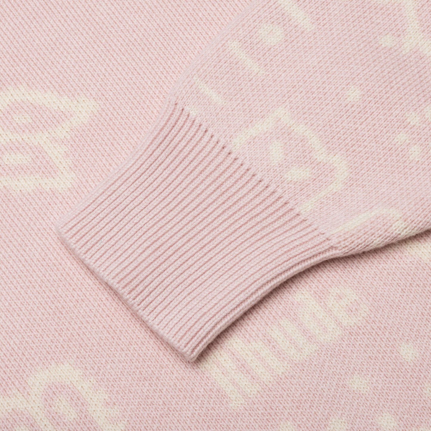 Knit Bandana Hoodie - Pink/White