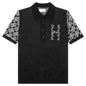 Knit H Pattern Polo - Black