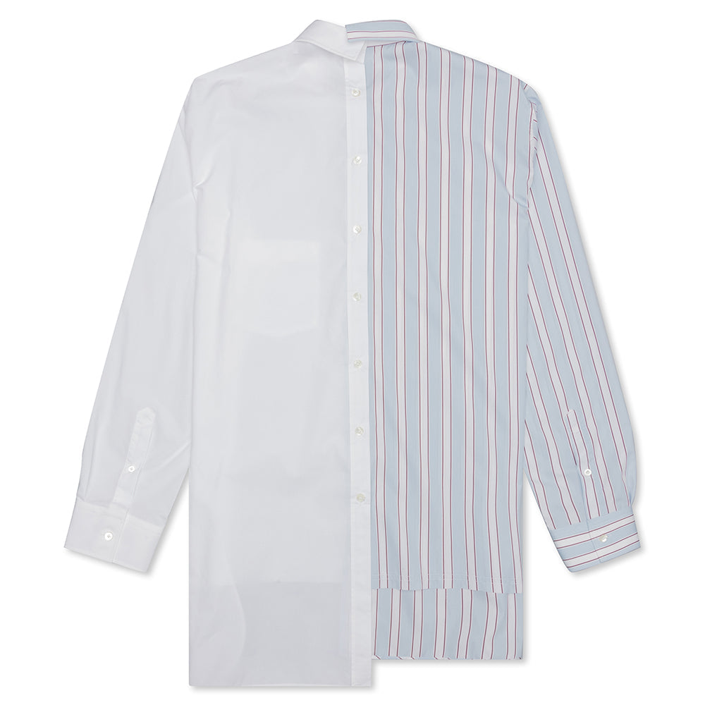 Patchwork L/S Shirt - White