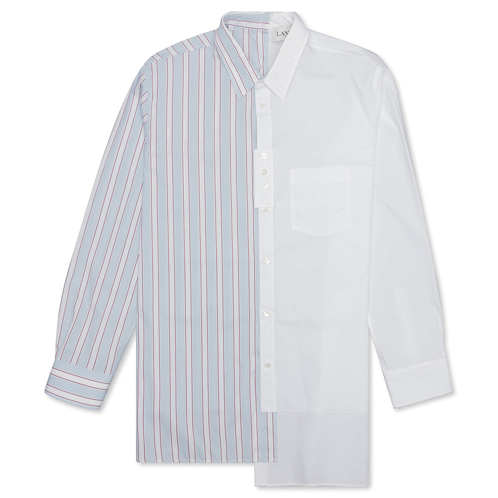 Patchwork L/S Shirt - White