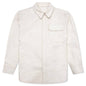 Leather Cargo Shirt Jacket - Cracked/White