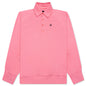 Logo Embroidered Long-Sleeve Polo Shirt - Candy Pink