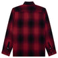 Loose Weave Plaid Shirt - Red