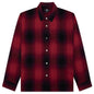 Loose Weave Plaid Shirt - Red