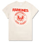 Ramones Rock N Roll High White Text Crew Tee - Dirty White