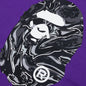 Marbling Camo Ape Head Relaxed Fit L/S Tee - Purple
