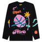 Meet me Offline Long-sleeve T-Shirt - Black