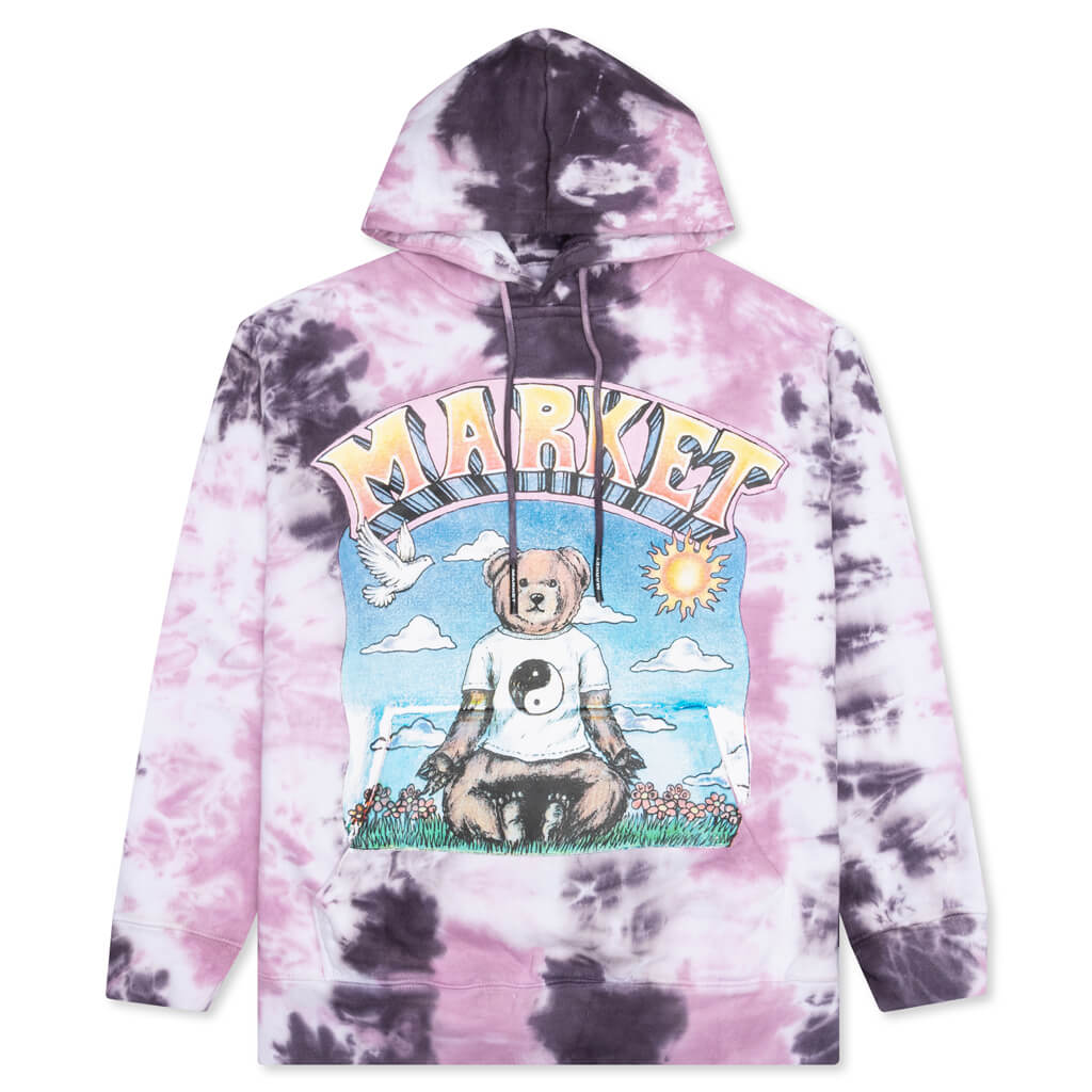 Namaste Bear Day and Night Hoodie - Lavender Lizard Tie-Dye