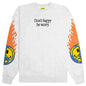Smiley Earth on Fire Crewneck - Ash