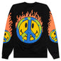 Smiley Earth on Fire Crewneck - Black