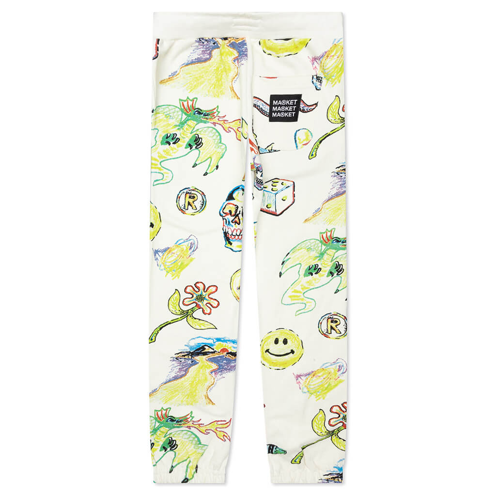 Smiley Coloring BOOK AOP Sweatpants - Cream