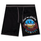 Smiley Shinning Mesh Shorts - Black