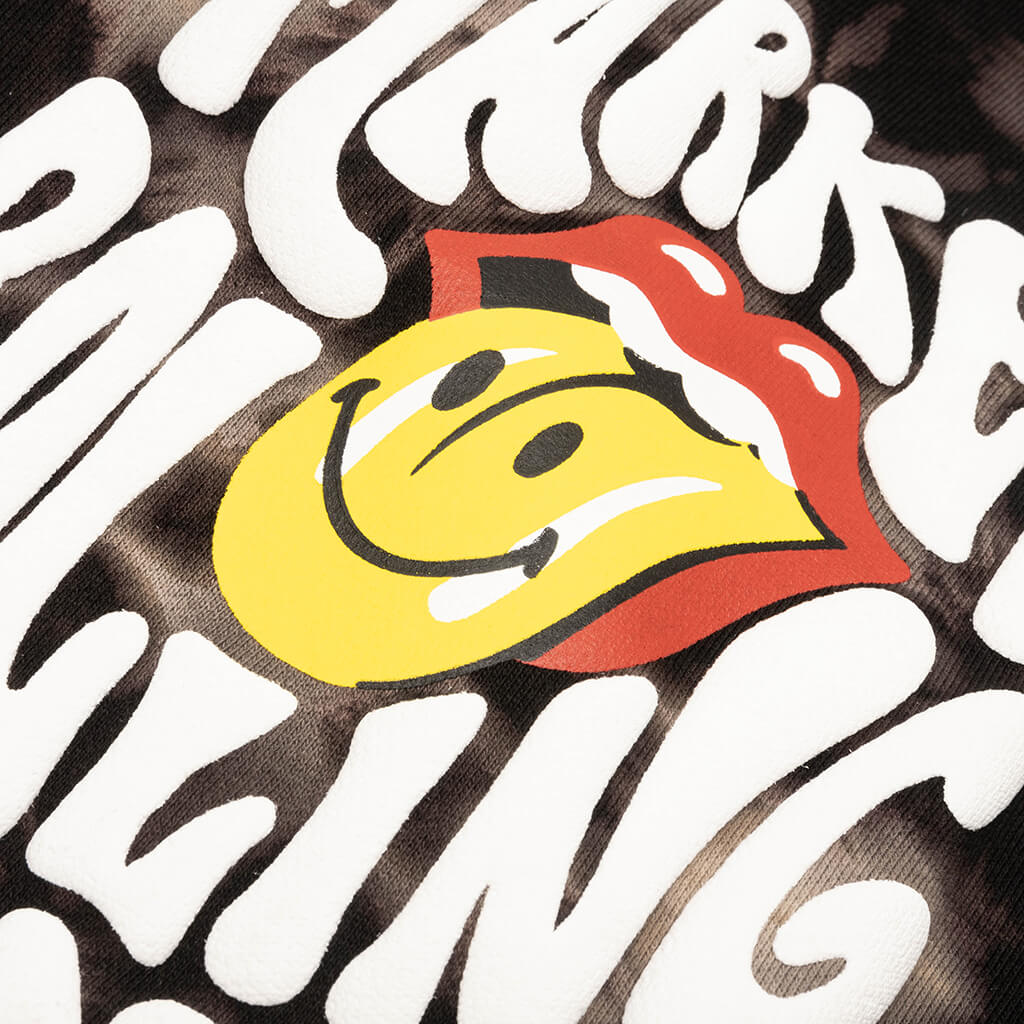 Smiley Rolling Stones Tie-Dye Sweatpants - Black Tie-Dye
