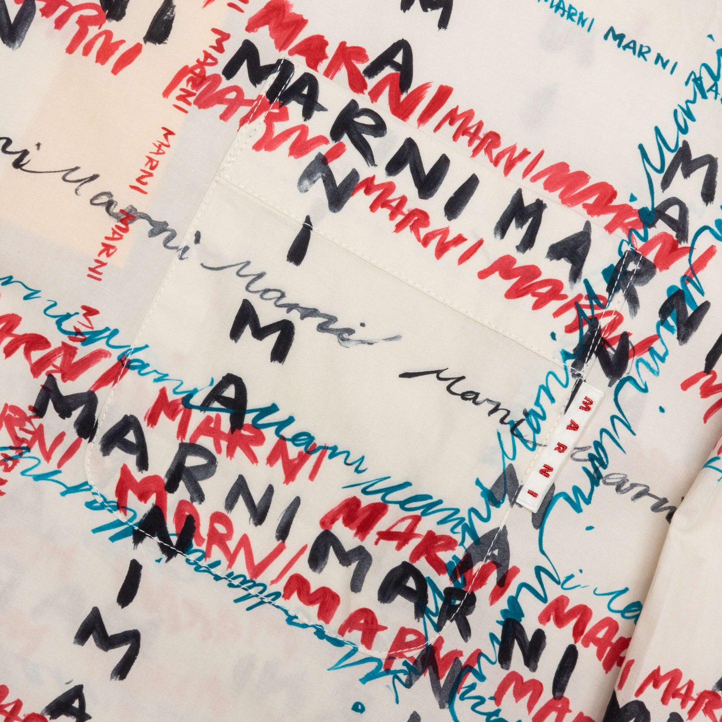Crossroads Print Poplin Shirt - Antique White