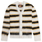 Mohair and Wool Blend Cardigan - Lily/White